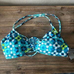 Aerie Blue and Green “The Sun-Lover” Bikini Top Size Medium NWT
